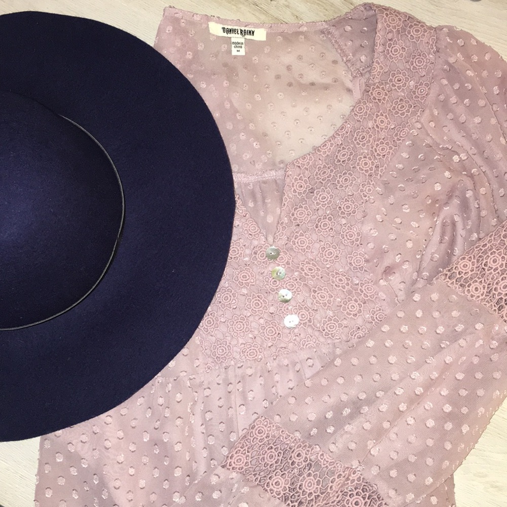 Lavender Sheer Vintage-Style Flowing Blouse